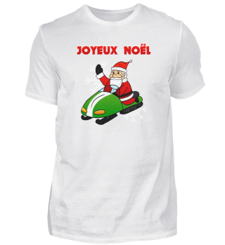 Joyeux Noël Santa Snowmobile Funny Santa