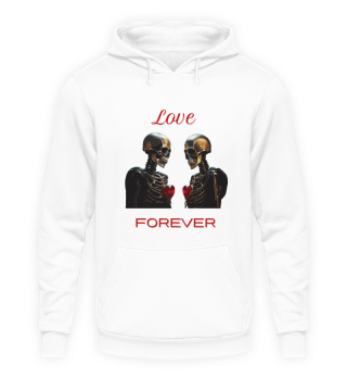 Love Forever T-Shirt Zwei Skelette nit Herz