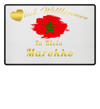 Marokko Morocco FUßMATTE Flagge Liebe Herz Heimat Stolz
