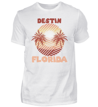 Retro Destin Florida Palm trees Ocean Surfing