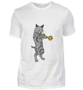 Katze spielt Trompete