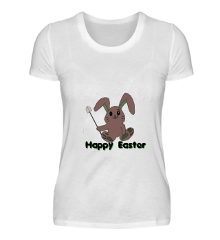 rabbit happy easter shovel