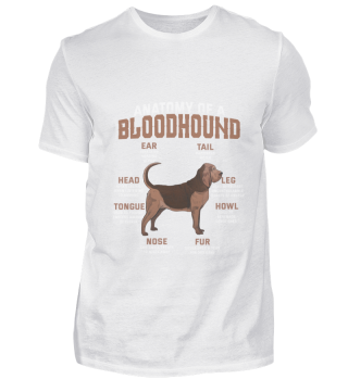 Anatomie eines Bloodhound T-Shirts Dog L