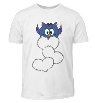 Owl with heart for kids
