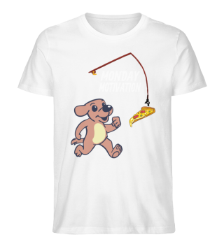 Hund liebt Pizza Montag Motivation 