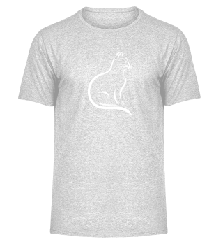 stylisch white cat design t-shirt