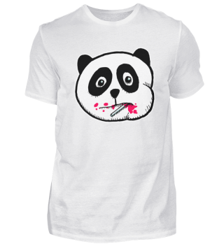 Süsser Pandabär mit Lutscher im Mund