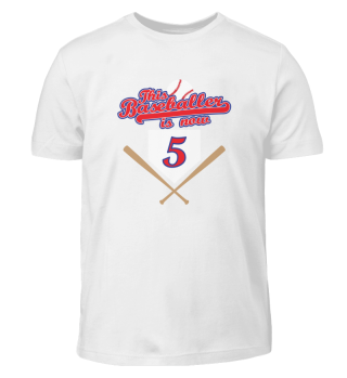 Cool Baseball Birthday Tshirt 5 Years Ol