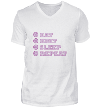 EAT SLEEP KNIT REPEAT| knitting shirt
