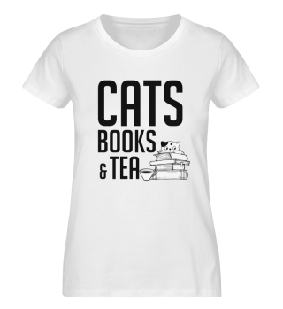 Cats Books and Tea Cat Book Lover
