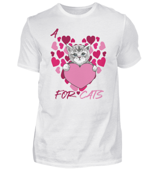 Hearts for Cats Cute Kitten baby with Hearts Tomcat Cat