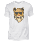 Tiermotiv- T-Shirt- Design mit Tigerkopf und Sonnenbrille