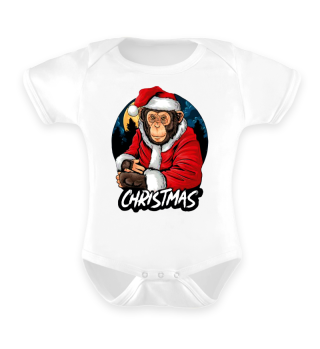 Christmas Monkey - Baby Strampler + mehr