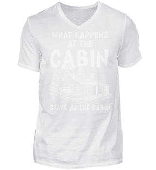 CAMPING CABIN STAYS AT THE CABIN T-SHIRT
