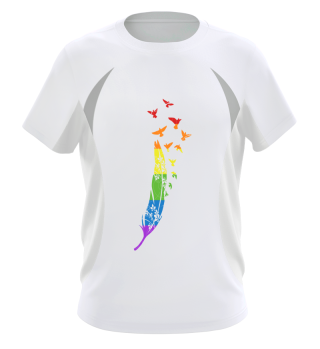 Rainbow Feather Proud Ally LGBT Gay