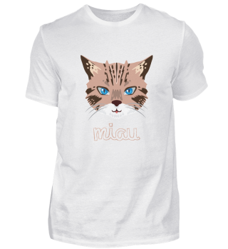 Meow brown Cat Gift love catface Miau