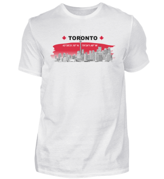 Toronto Skyline + Koordinaten - Shirt