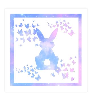 Bunnys Back With Butterflies Baby Sky Blue