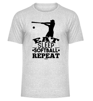Eat Sleep Softball Repeat Baseball