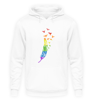 Rainbow Feather Proud Ally LGBT Gay