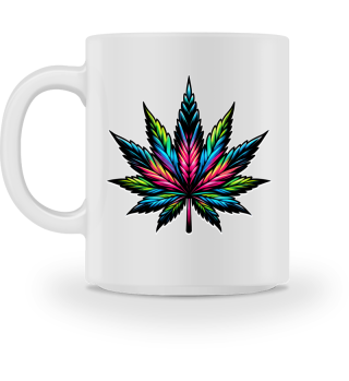 Retro Neon Cannabis Design - Hanfblatt 420 style