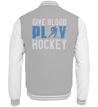 Funny Ice Hockey Player Give Blood Play