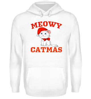 Meowy Catmas Föhliche Weihnachten süße Katze Katzenbaby Miau Mau verrückte Katzendame Geschenk Idee Weihnachten