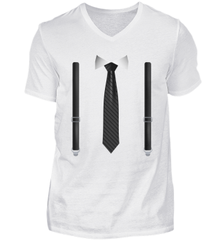 Funny Black Tie with Black Suspenders - Perfect Wedding Gift - Tuxedo