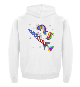 Unicorn USA space rocket rainbow - child