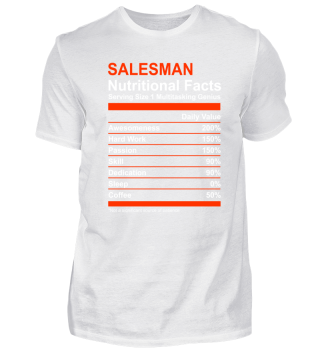 Nutritional Facts Salesman T-Shirt