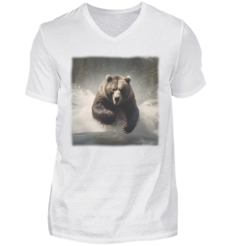 Grizzlybär im Fluss - Shirt