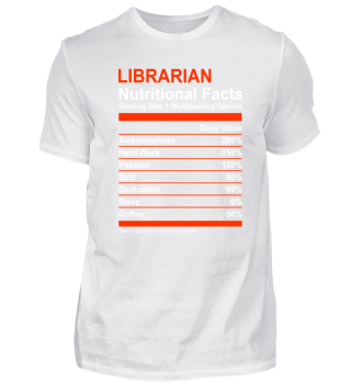 Nutritional Facts Librarian Shirt