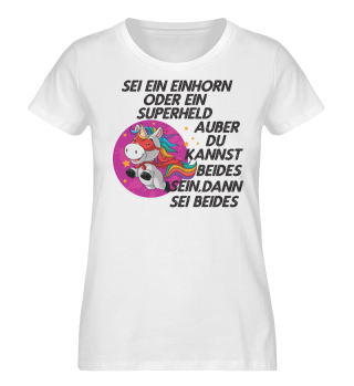 Einhorn Superheld Damen Tshirt