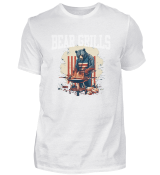 Bear Grills Barbecue BBQ American Flag