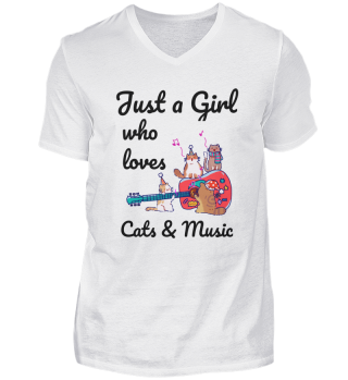 Cat Music Guitar Girls
