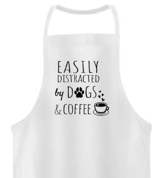 Easily Distracted By Dogs And Coffee Funny