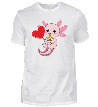 Axolotl With Heart Balloon Valentines