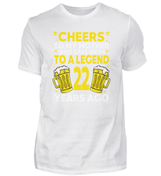 Men Beer Birthday Funny 22 Year Old Beer Lover