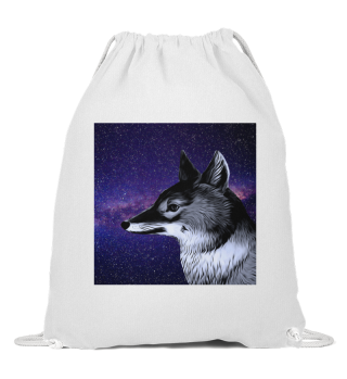 Wolf Art Space Canid Night Sky Wild