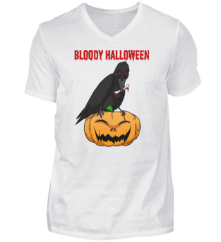 Bloody Halloween Black Raven Pumpkin Blo