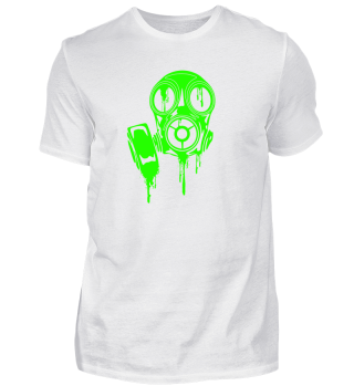 Gasmaske Maske Neon Grüne Maske T-Shirt