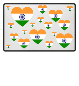 Indien India FUßMATTE Flagge Liebe Herz Heimat Stolz