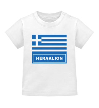 Heraklion City with Greek Flag