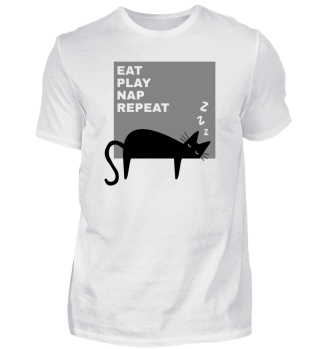 Eat, play, nap, repeat - dunkles Design