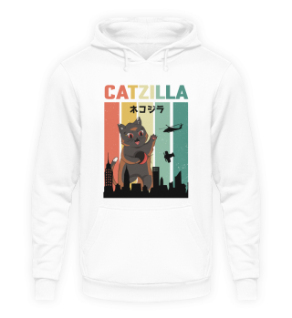 Catzilla Vintage Funny Crazy Cat Playing With The Plane