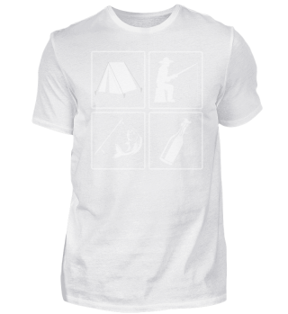 Angler Shirt Herren T-Shirt Angeln Zelt