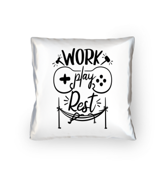 Work Play Rest Gamer Illustration Quote