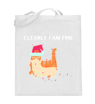 Clearly I'm Fine Christmas Cat