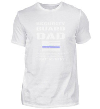 Proud Security Guard Dad Father Thin Blu
